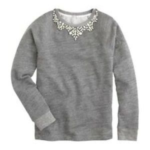 Jcrew Heather Jeweled Crewneck